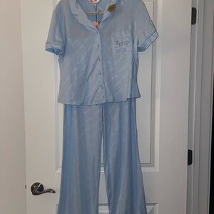 Juicy Couture Light Blue Button-Up Pajama Set